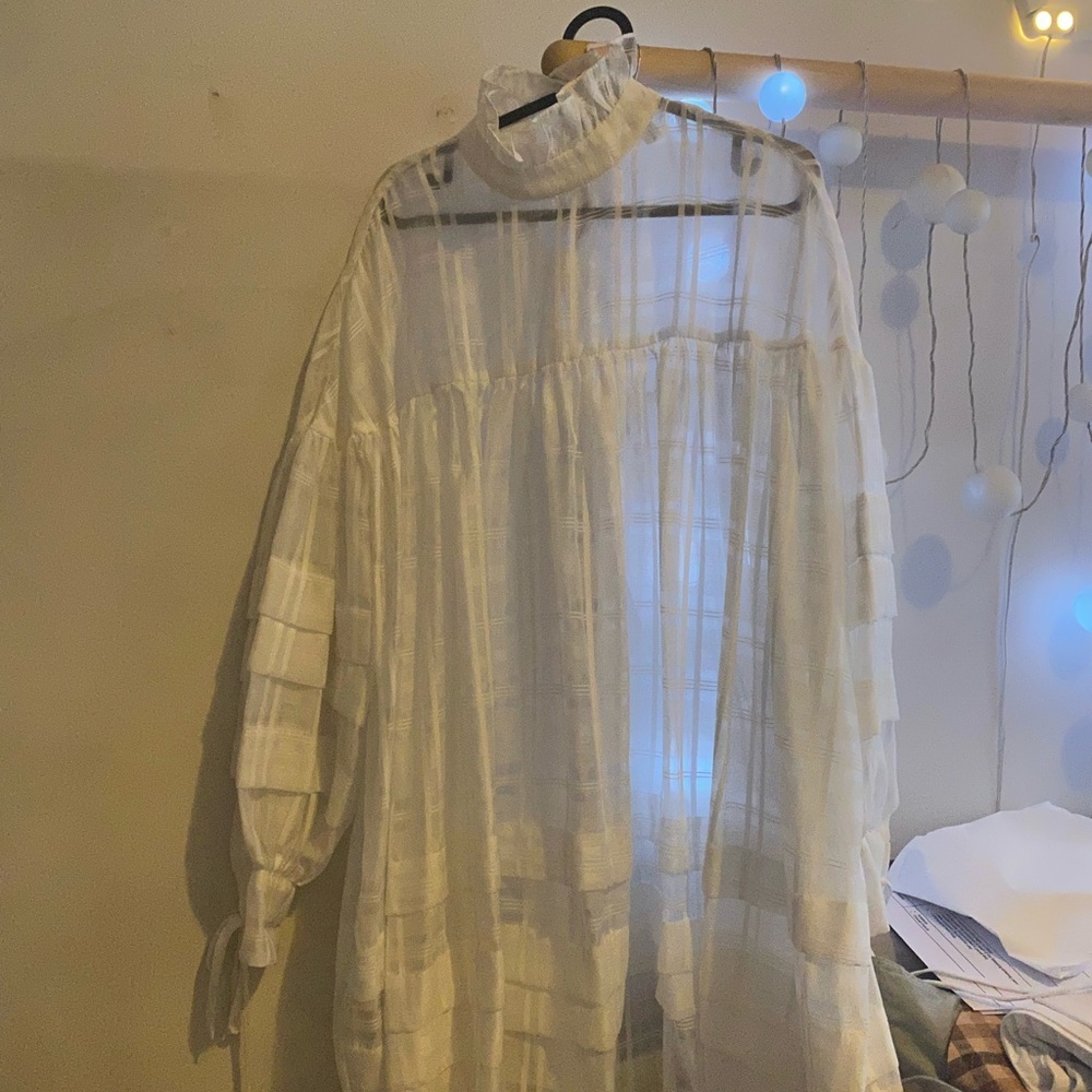 White Rustic Dress Long Shirt